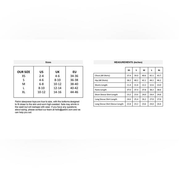 Patiini Bamboo Rayon Checkered Short Sleeves Lounge Sets NWT - Picture 3 of 5